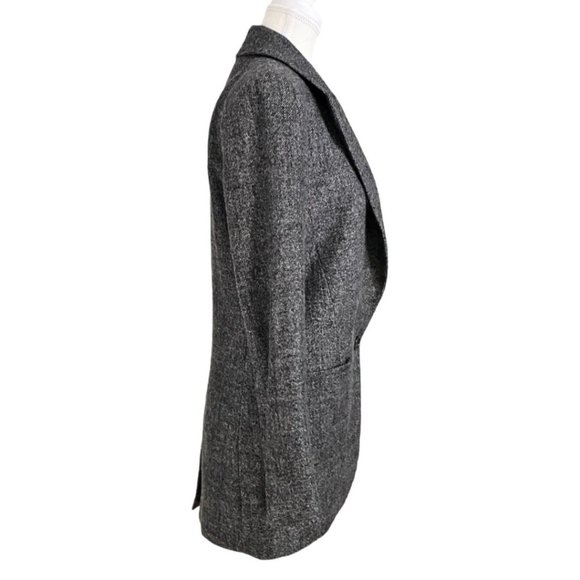 BY MALENE BIRGER STELLAR GREY WOOL BLEND SINGLE BREASTED MID-LENGHT BLAZER - Picture 3 of 12